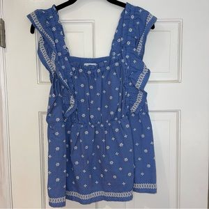 Blue and white tank top